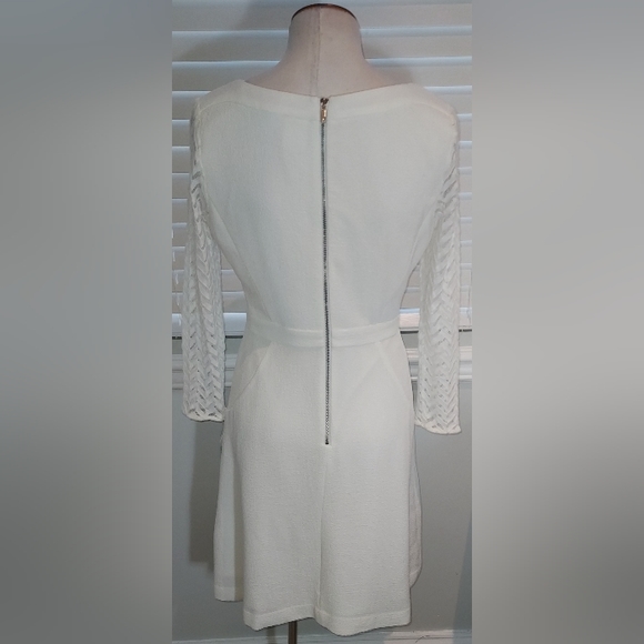 Julia Jordan Ivory Long Sleeve Fitted Beautiful Dress NWT - Picture 6 of 9